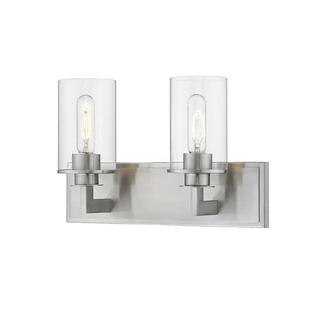 Z-Lite Savannah 2 Light Vanity, Brushed Nickel & Clear 462-2V-BN